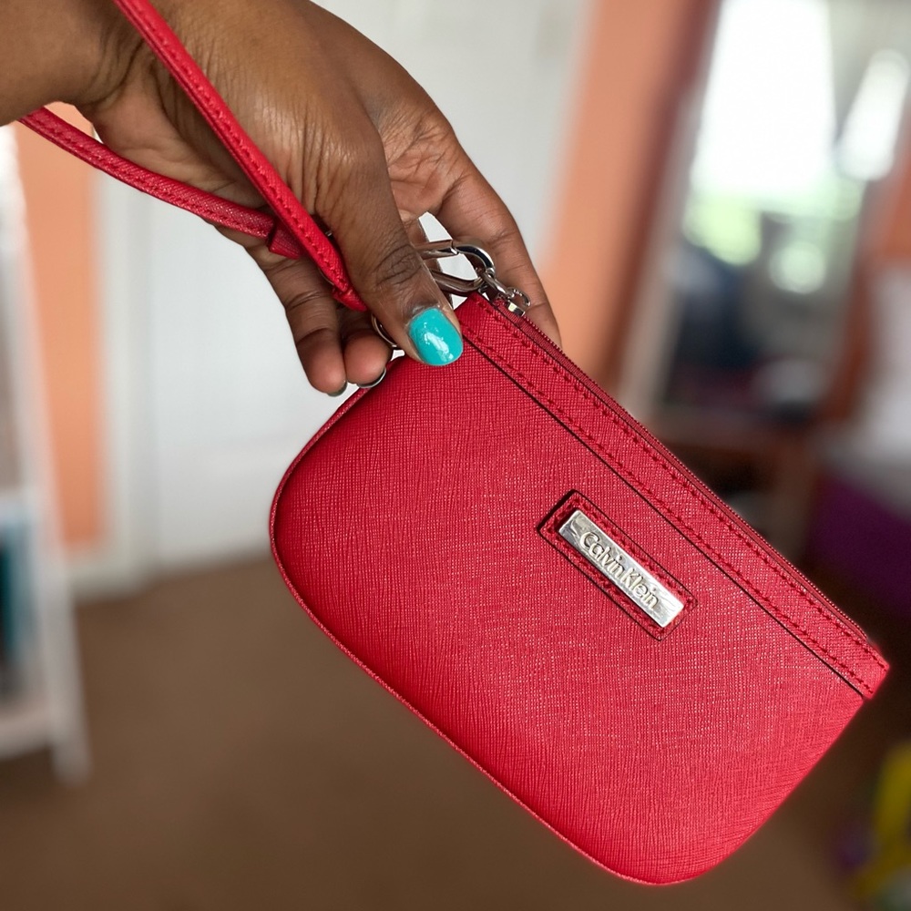 Red Calvin Klein Wristlet